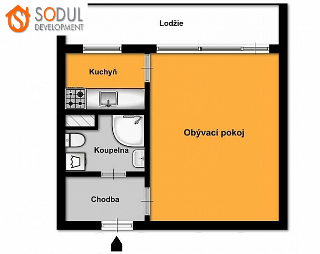 Однокомнатная квартира 1+1 28 м², ул. Подле Качерова, Прага 4 - Михле 