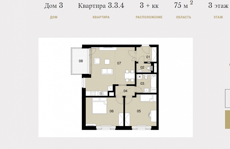 Трехкомнатные квартиры в жилом проекте «Зеленый город "Премиум-3" Прага-9